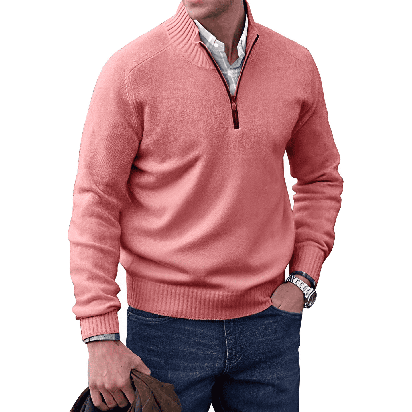 Benoit Elegant Cashmere Zip Sweater