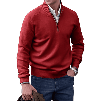 Benoit Elegant Cashmere Zip Sweater