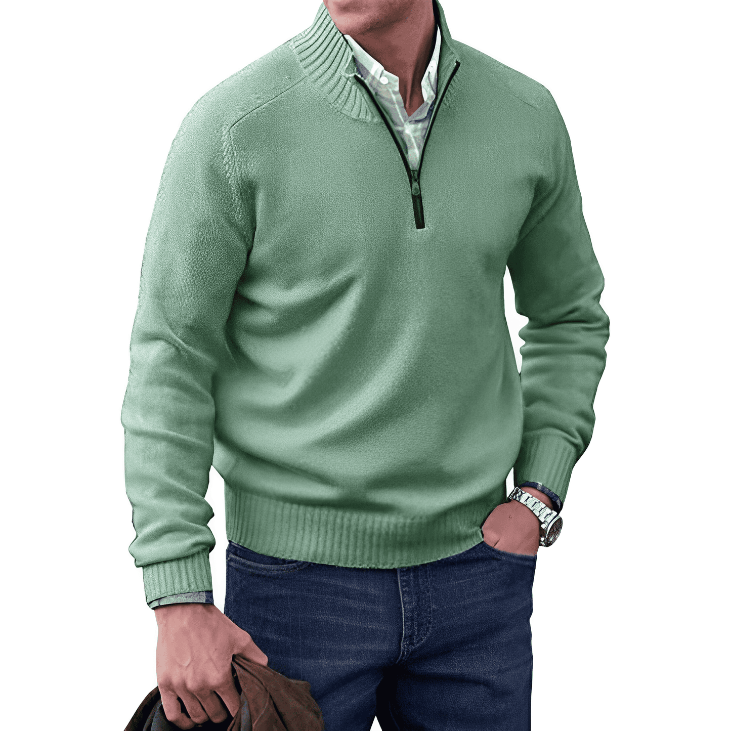 Benoit Elegant Cashmere Zip Sweater